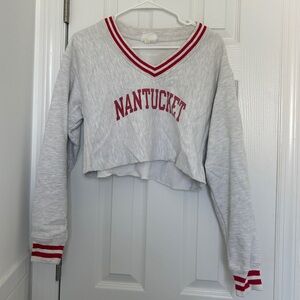 Vintage-Style Cropped Nantucket Sweatshirt